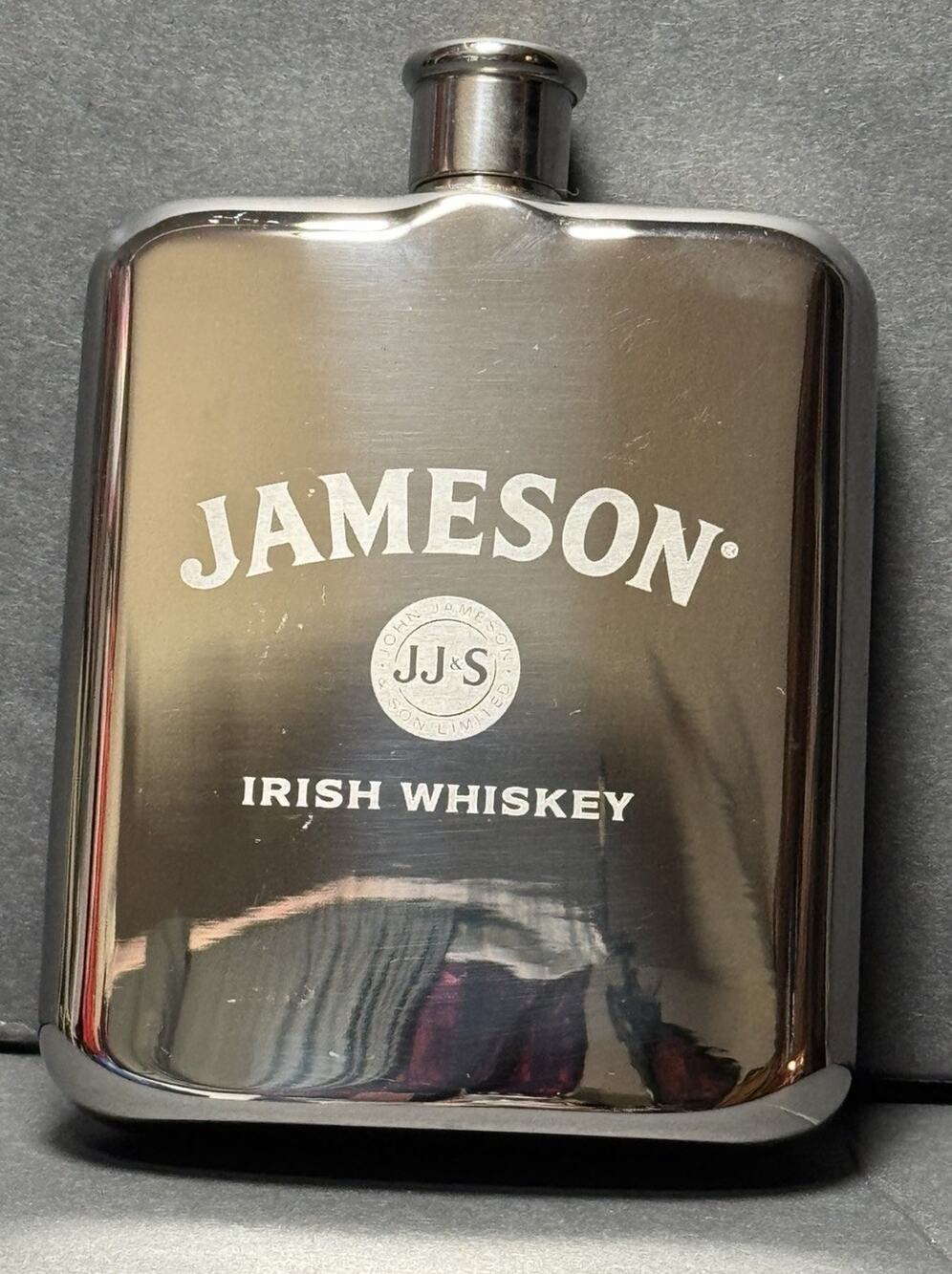 NEW John Jameson & Son Irish Whiskey Flask JJ & S, Screw Top Stainless Steel 6oz